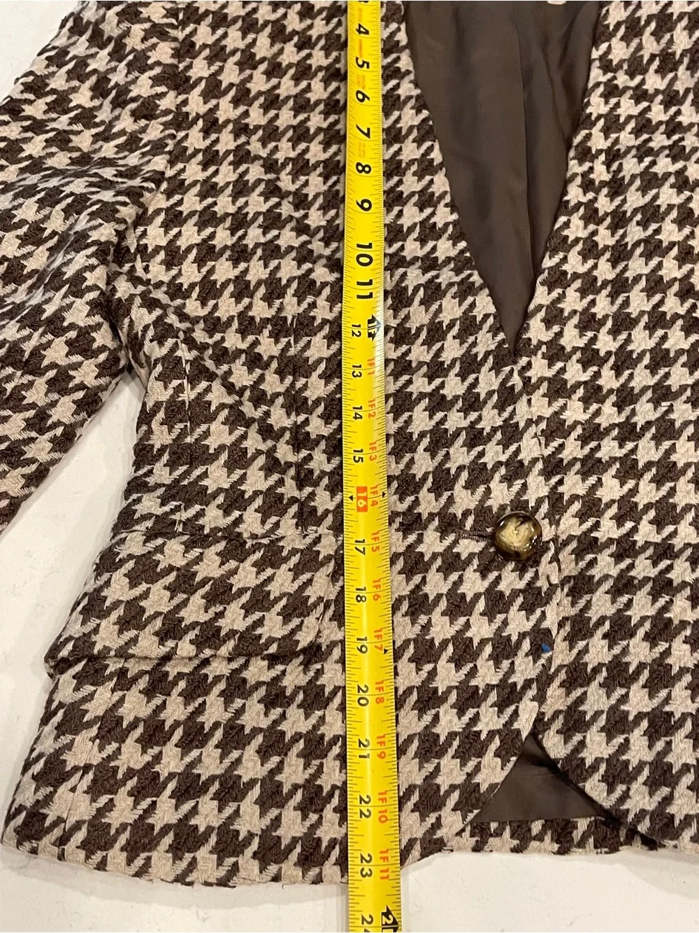 VINTAGE CHRISTIAN DIOR BROWN CHECK HOUNDSTOOTH BLAZER JACKET 8